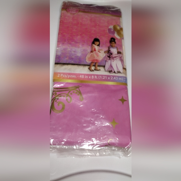 Disney Photo on Backdrop. Package includes 2 ( 8ft x 48in) plastic posters pink - Picture 2 of 3